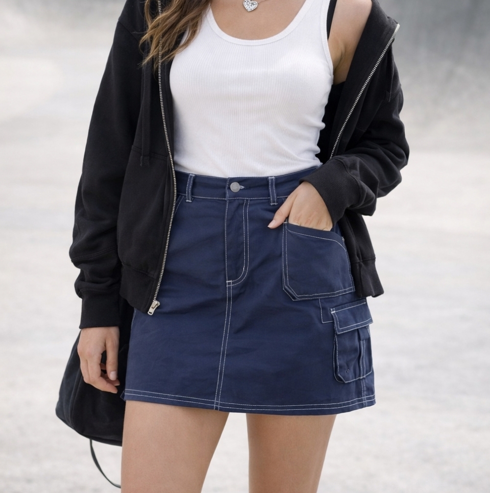 Vintage 90's Blue Cargo skirt